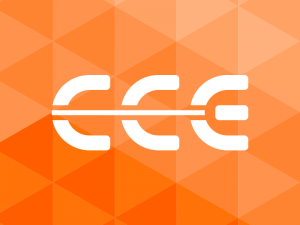 CCE Logo sur fond abstrait